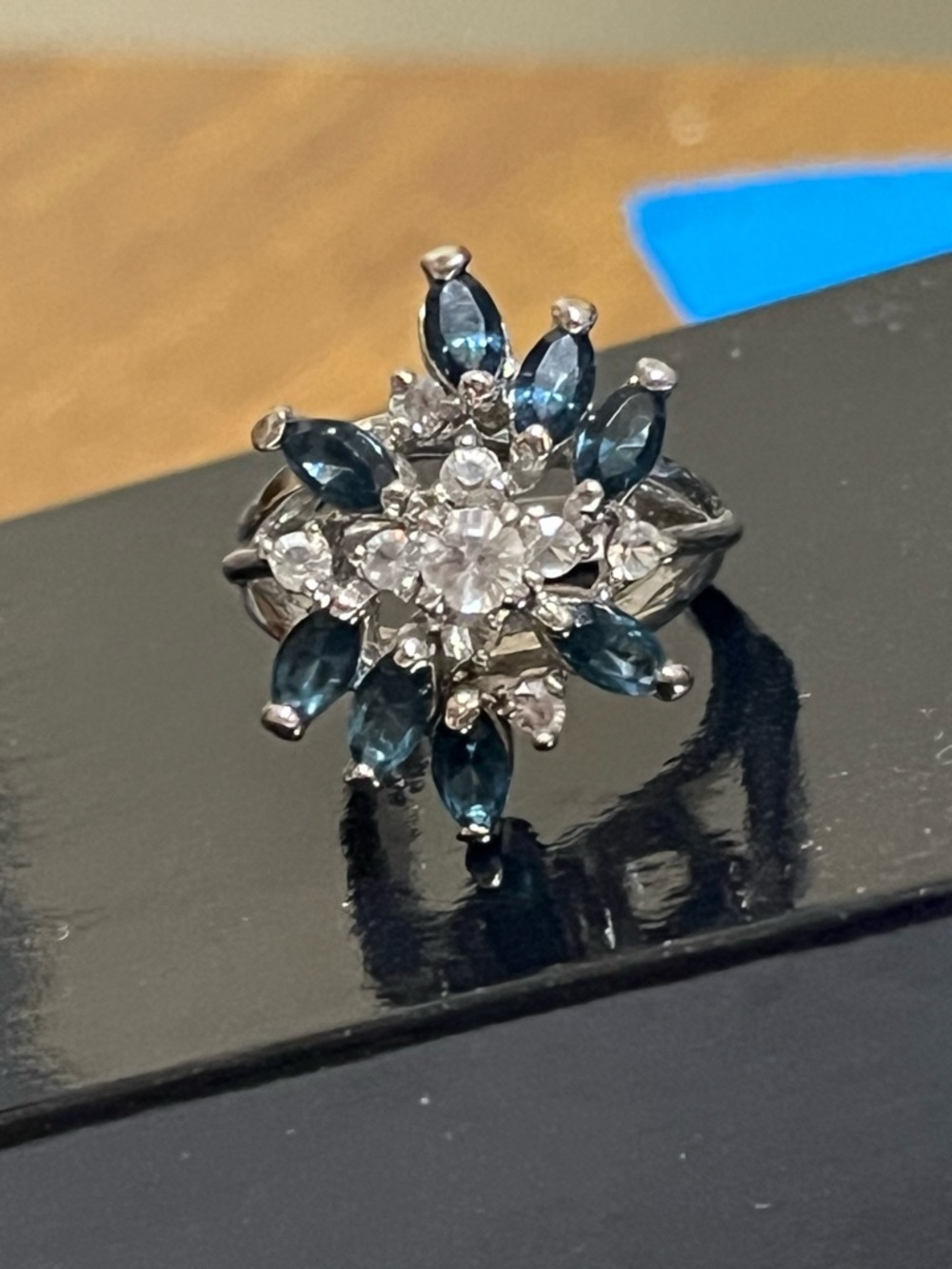 14K GE Vintage Cluster Cocktail Ring